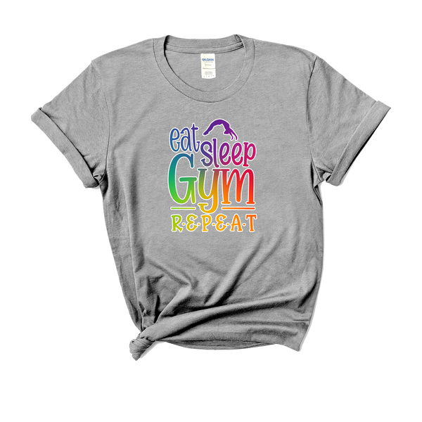 Adult "Eat Sleep Gym Repeat" Heavy Cotton T-Shirt