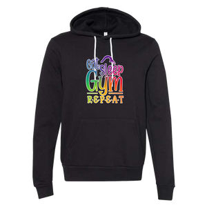 Adult "Eat Sleep Gym Repeat" Fleece Pullover