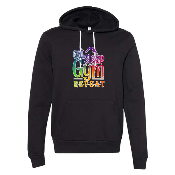 Adult "Eat Sleep Gym Repeat" Fleece Pullover