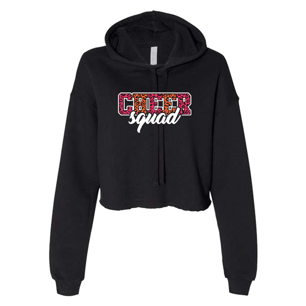 Woman's "Cheer Squad Cheetah" Cropped Fleece Hoodie