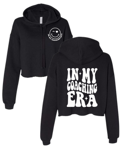 Women's "In My Coaching Era" Smiley Cropped Fleece Hoodie