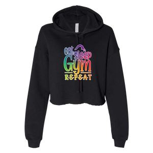 Women's "Eat Sleep Gym Repeat" Cropped Fleece Hoodie