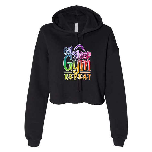 Women's "Eat Sleep Gym Repeat" Cropped Fleece Hoodie