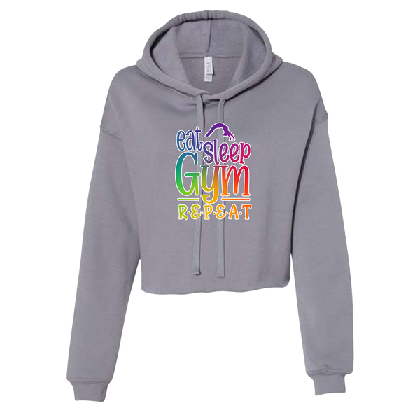 Women's "Eat Sleep Gym Repeat" Cropped Fleece Hoodie