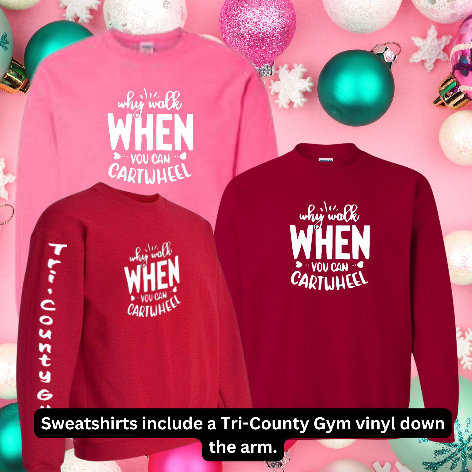 Why Walk When You Can Cartwheel Crew Sweatshirt:  ADULT