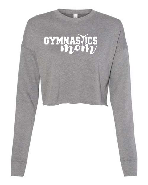 Women's "Gymnastics Mom" Cropped Crew Fleece