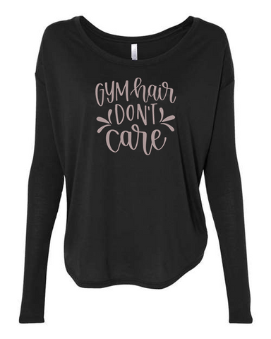 Women's Gym Hair Don't Care Flowy Long Sleeve