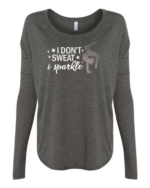 Women's 'I Don't Sweat I Sparkle' Flowy Long Sleeve