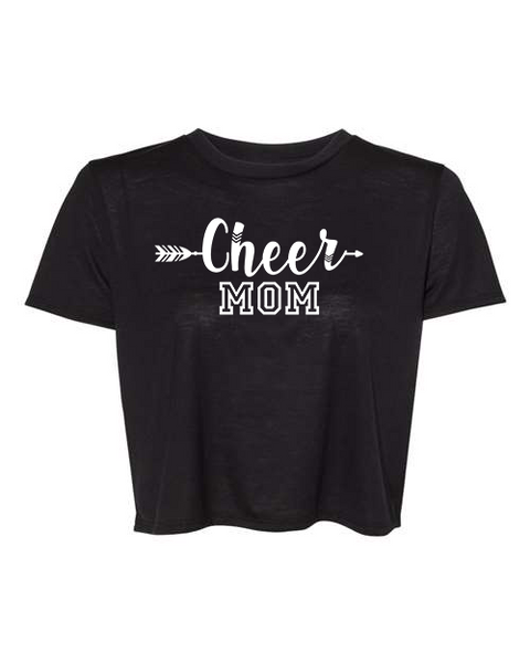 Women's "Cheer Mom" Flowy Cropped Tee