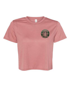 Women's "Cheer A Latte" Flowy Cropped Tee