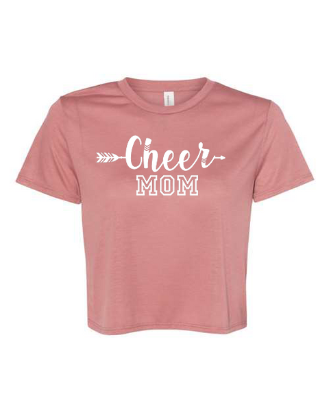 Women's "Cheer Mom" Flowy Cropped Tee